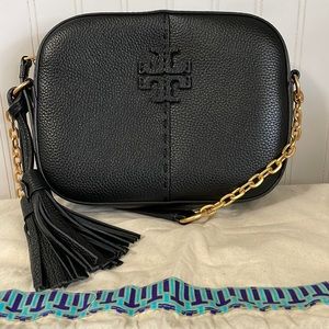 New Tory Burch Black Camera Bag